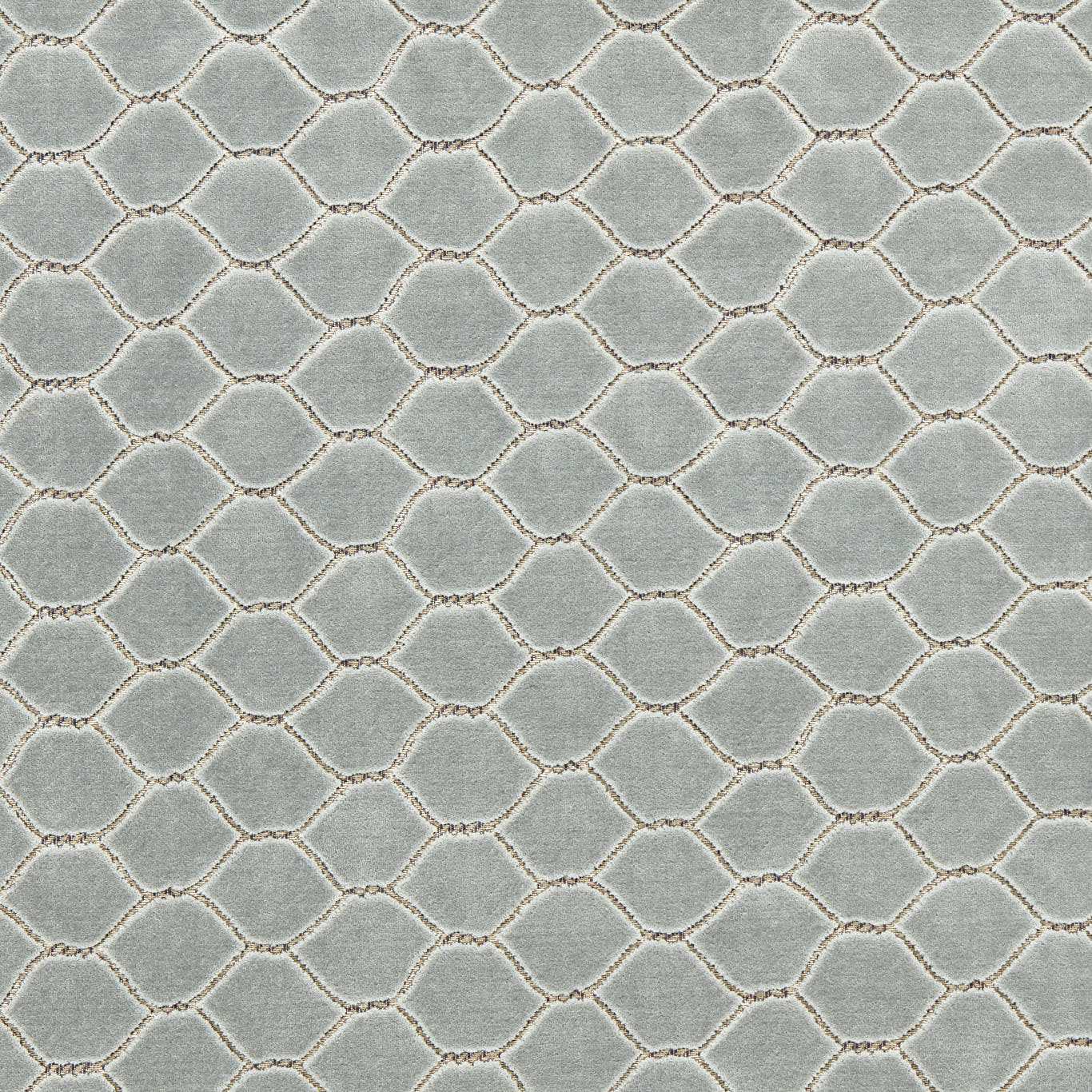 Sanderson - Faraday Velvet Porcelain Fabric - DGDV237409 - Morris Wallpaper