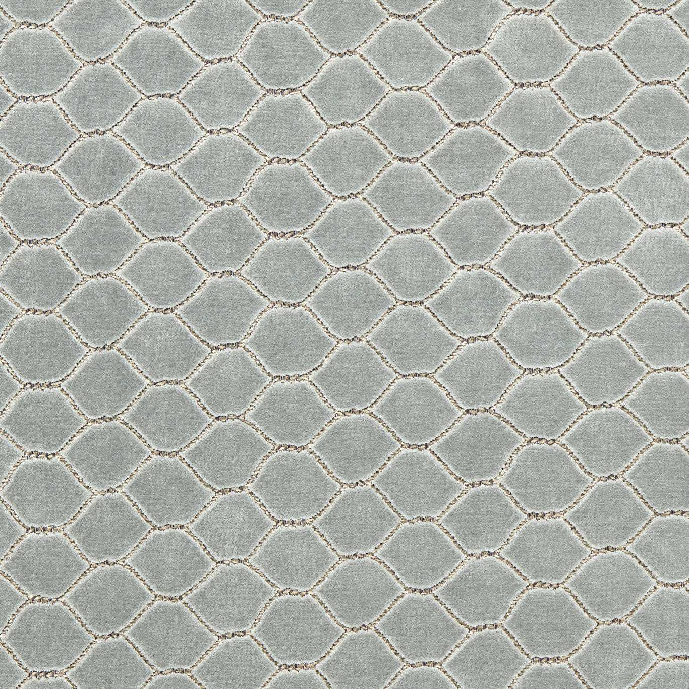 Sanderson - Faraday Velvet Porcelain Fabric - DGDV237409 - Morris Wallpaper