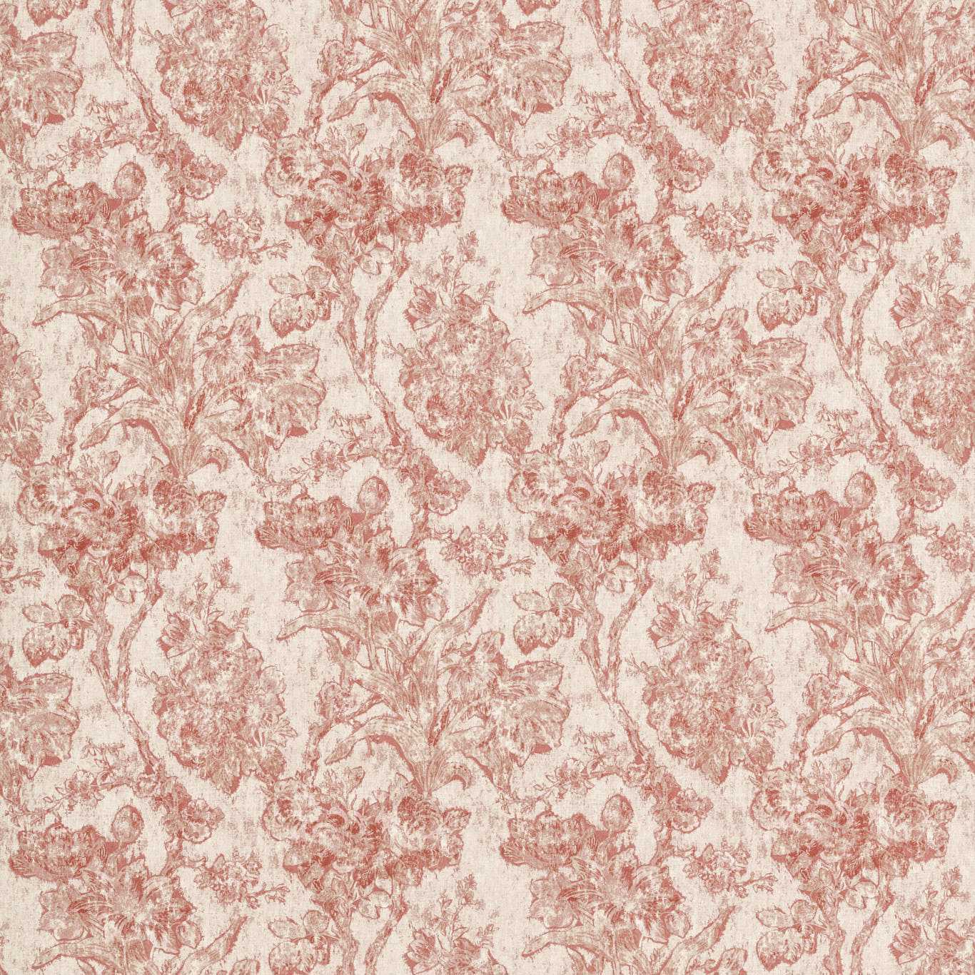 Sanderson - Fringed Tulip Toile Putty Fabric - DGDF227182 - Morris Wallpaper