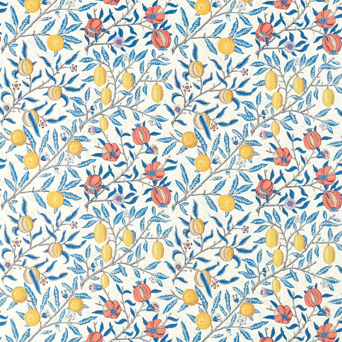 Sanderson - Fruit Paradise Blue Fabric - AARC520007 - Morris Wallpaper