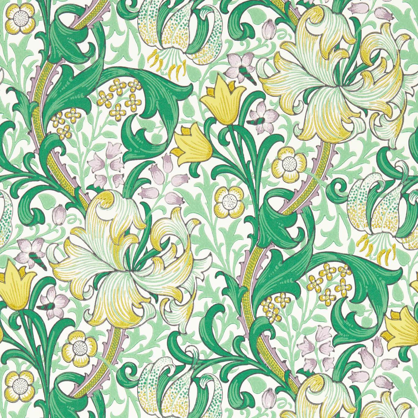 Sanderson - Golden Lily Secret Garden Wallpaper - AARC510014 - Morris Wallpaper