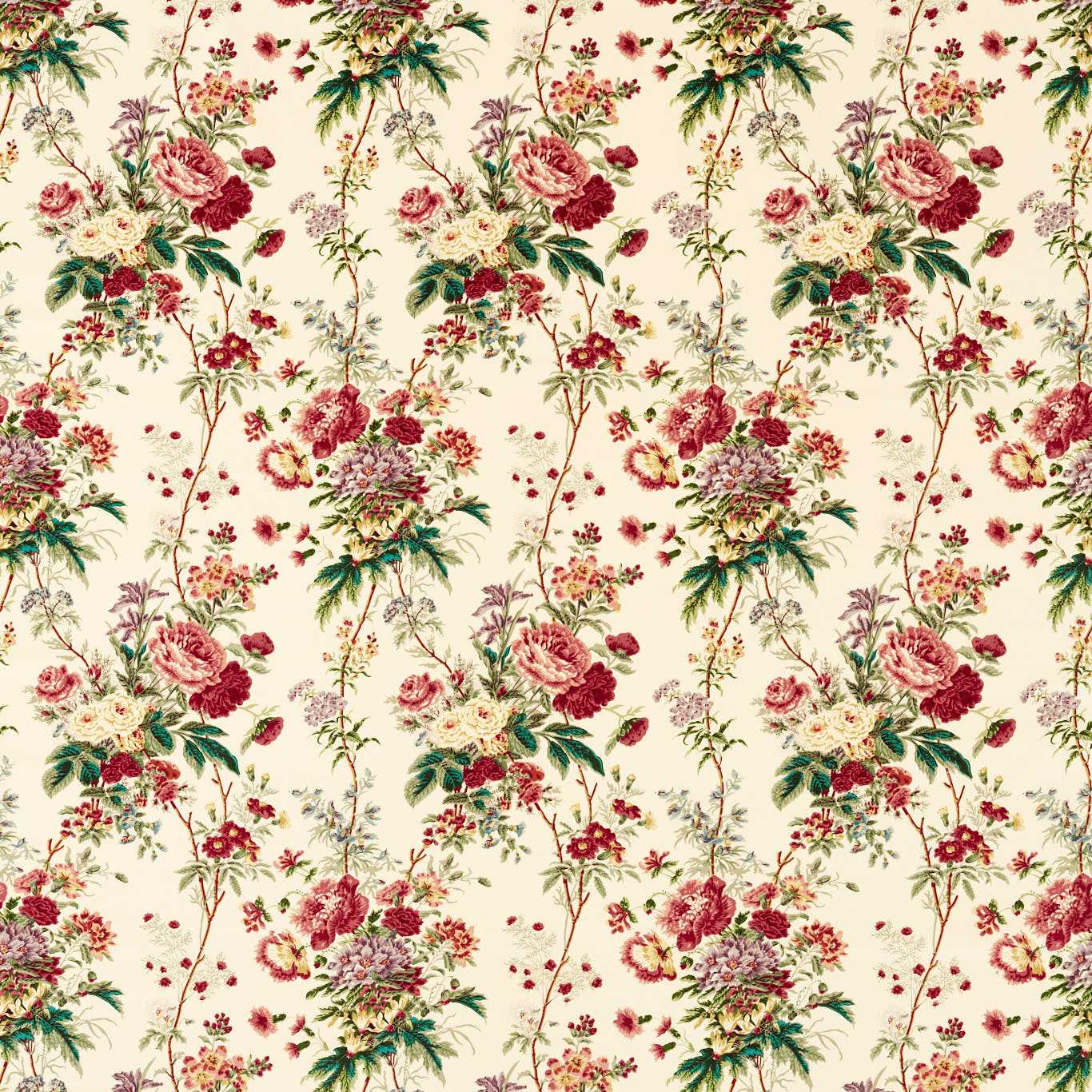 Sanderson - Lakeland Paradis Velvet Carmine/Geolu Fabric - DGDF227176 - Morris Wallpaper