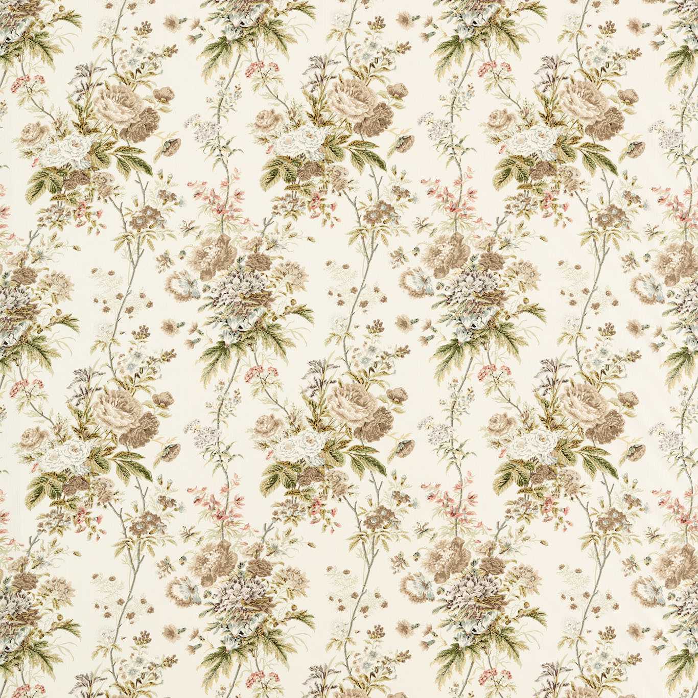 Sanderson - Lakeland Paradis Walnut Fabric - DGDF227174 - Morris Wallpaper