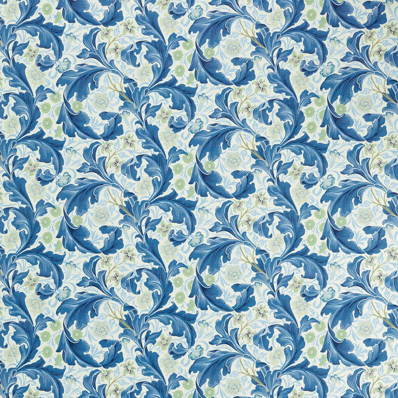 Sanderson - Leicester Paradise Blue Fabric - MVOF227210 - Morris Wallpaper