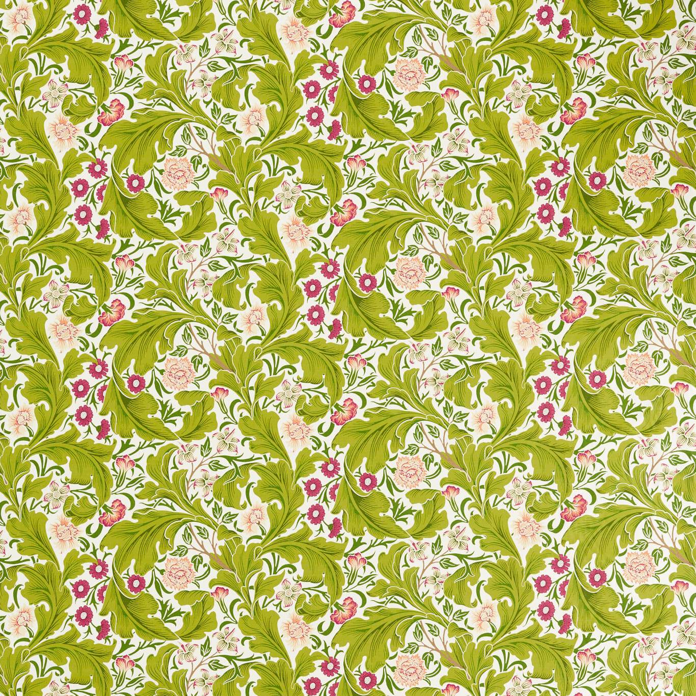 Sanderson - Leicester Sour Green/Plum Fabric - MVOF227209 - Morris Wallpaper