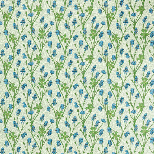 Sanderson - Monkshood Cobalt/Goblin Green Fabric - MVOF227219 - Morris Wallpaper