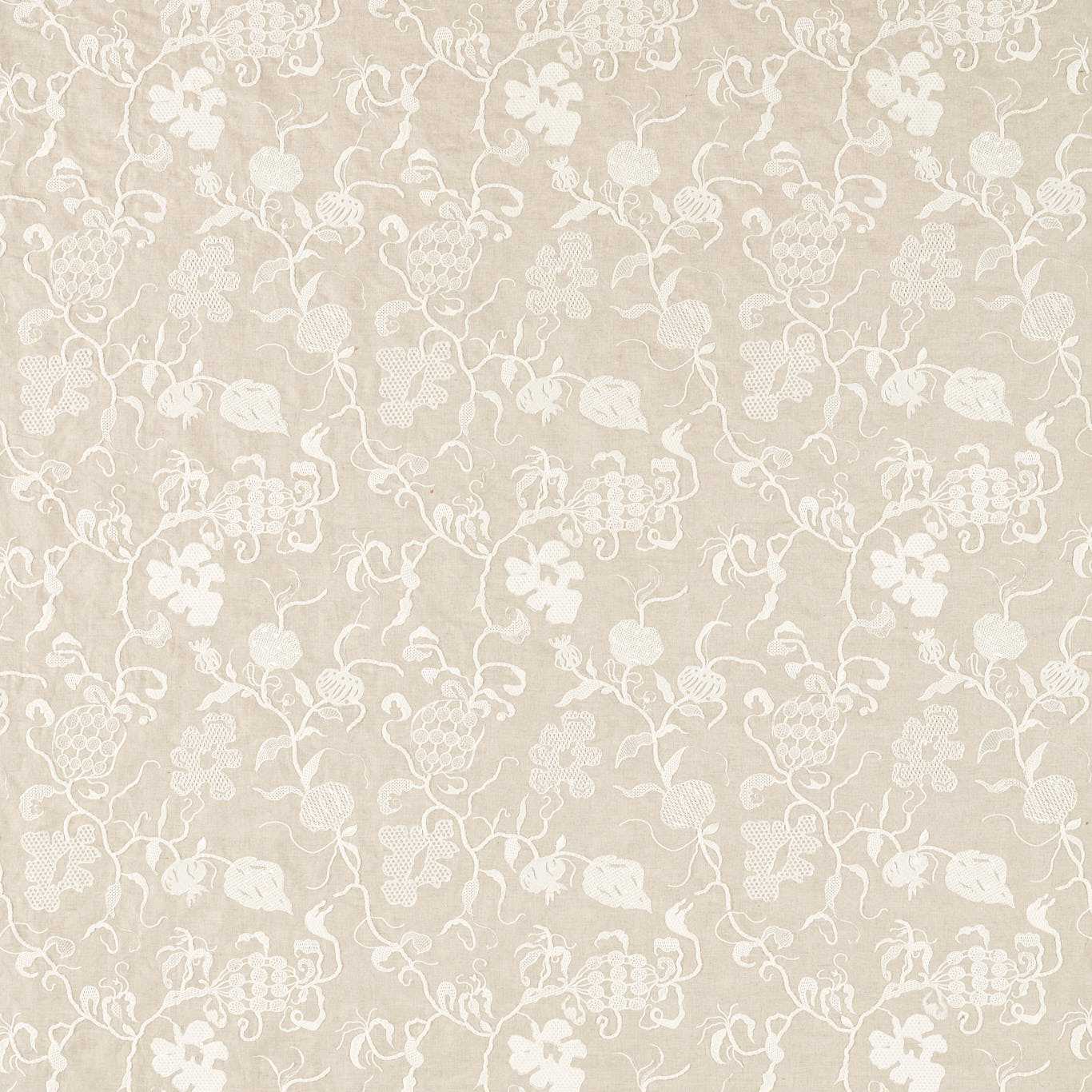 Sanderson - Mydsommer Pickings Linen/Chalk Fabric - DGDF237391 - Morris Wallpaper