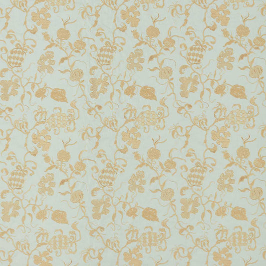 Sanderson - Mydsommer Pickings Smog Blue/Lame Gold Fabric - DGDF237389 - Morris Wallpaper
