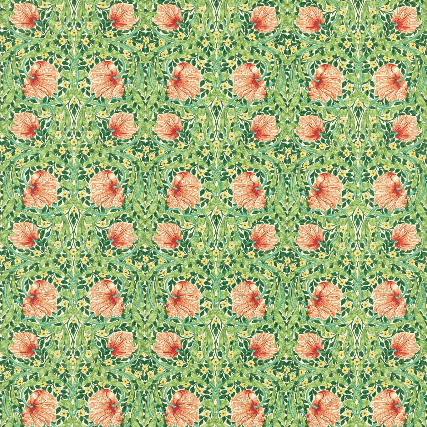 Sanderson - Pimpernel Shamrock/Watermelon Fabric - MVOF227213 - Morris Wallpaper