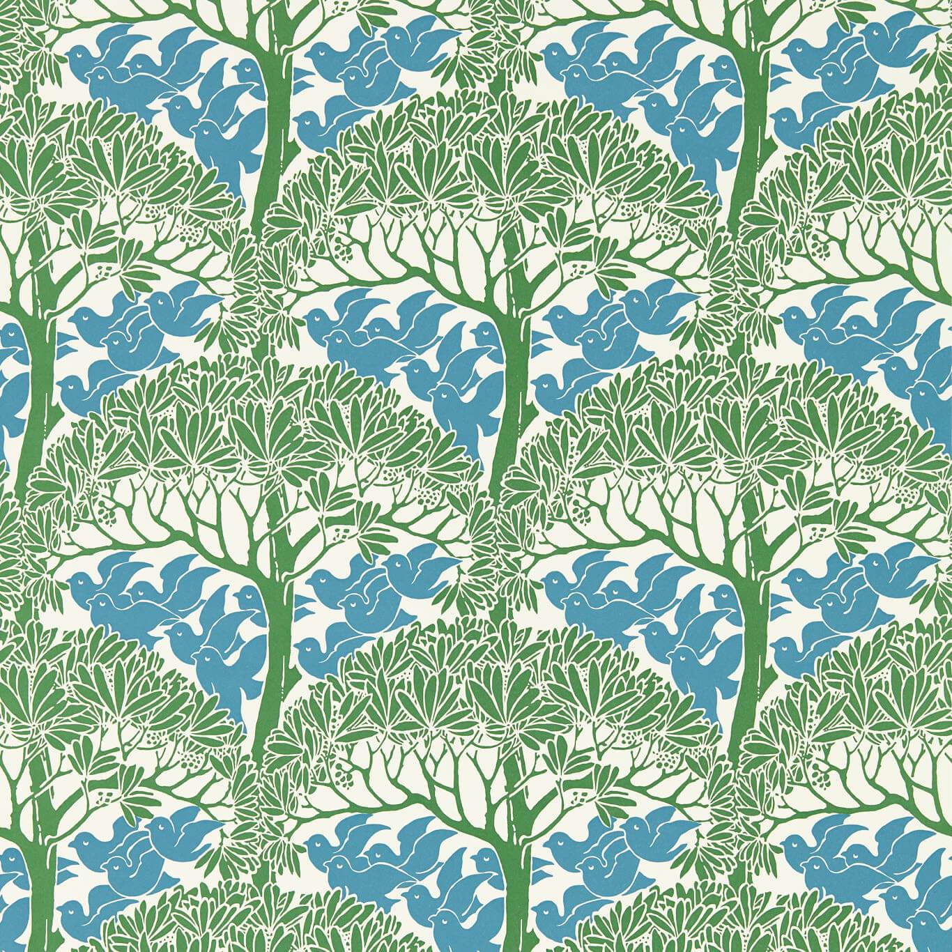 Sanderson - The Savaric Garden Green Wallpaper - MVOW217340 - Morris Wallpaper