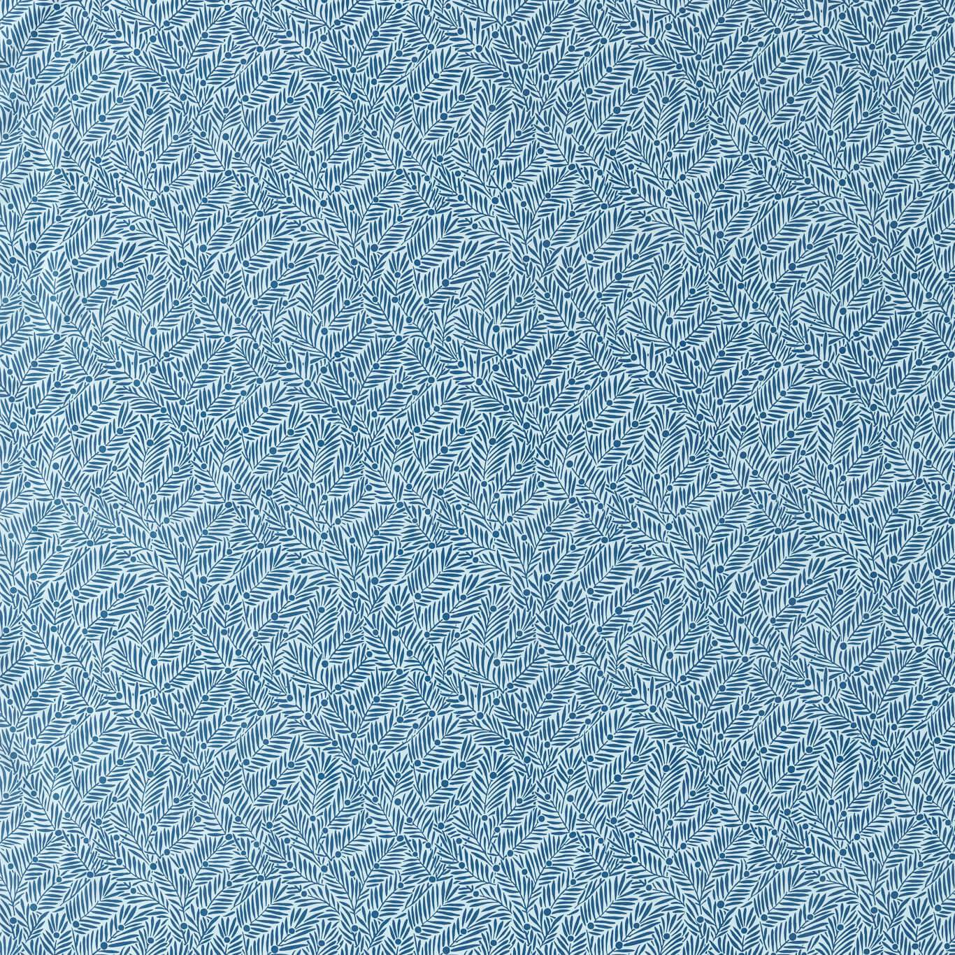 Sanderson - Yew & Aril Indigo Fabric - MVOF227227 - Morris Wallpaper