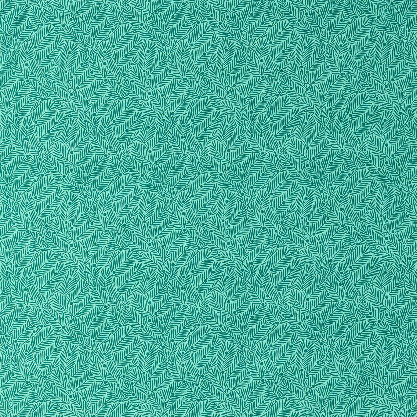 Sanderson - Yew & Aril Teal Fabric - MVOF227225 - Morris Wallpaper