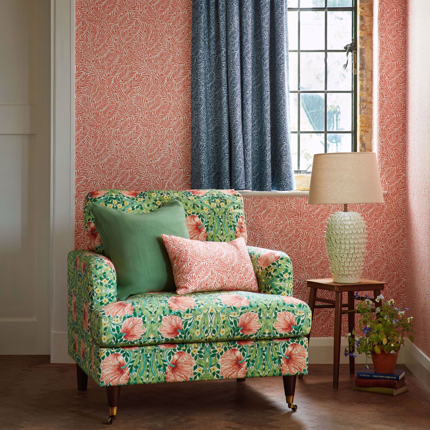 Sanderson - Yew & Aril Watermelon Wallpaper - MVOW217348 - Morris Wallpaper