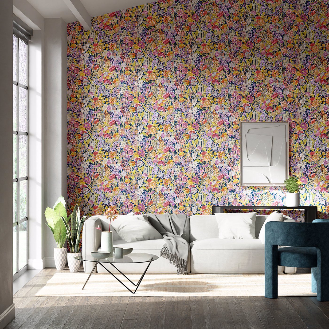 Sanguine Wallpaper - Pomegranate/Clemantine/Peony/Blueberry - Harlequin - HQN2112839 - Morris Wallpaper