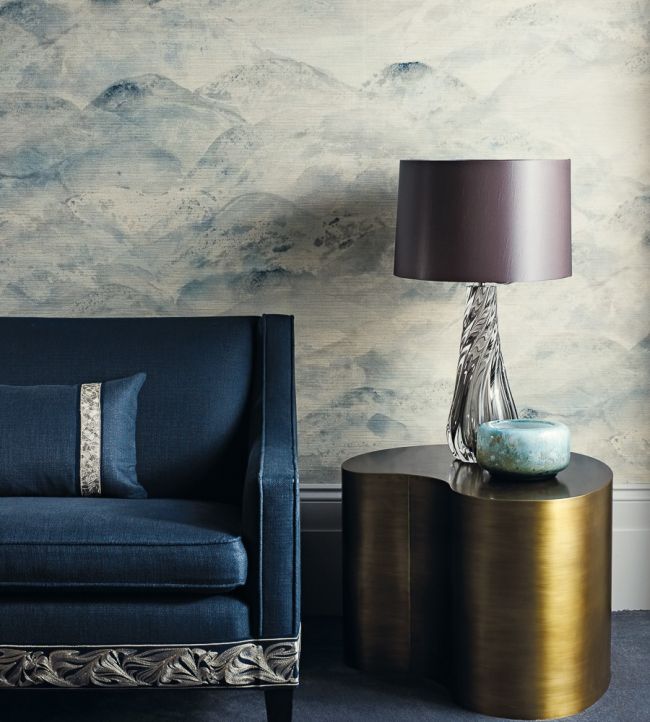 Sansui Wallpaper - Indigo Wash - ZAKA312504 - Zoffany - Morris Wallpaper