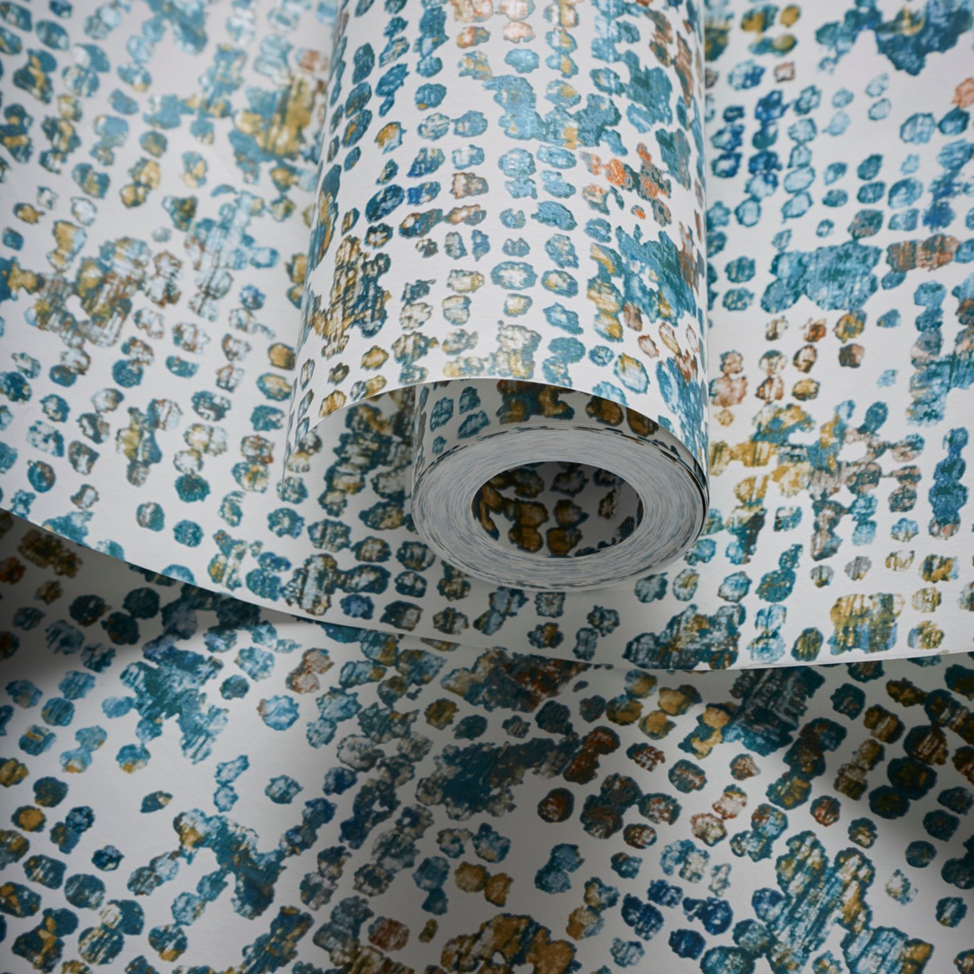 Scintilla Wallpaper - Teal/Spice - Clarke & Clarke - W0154/04 - Morris Wallpaper