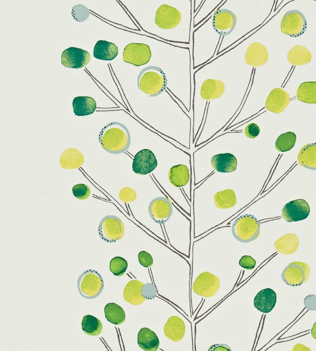 Berry Tree Wallpaper - Emerald / Lime / Chalk - 110206 - Scion