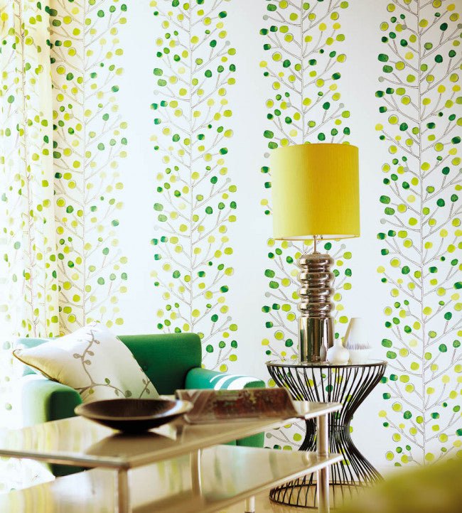 Berry Tree Wallpaper - Emerald / Lime / Chalk - 110206 - Scion