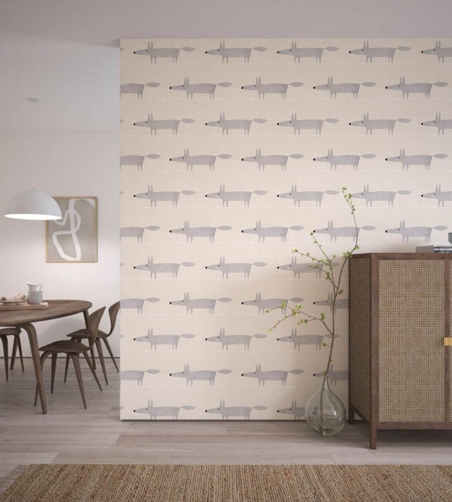 Mr Fox Wallpaper - Silver - 110844 - Scion