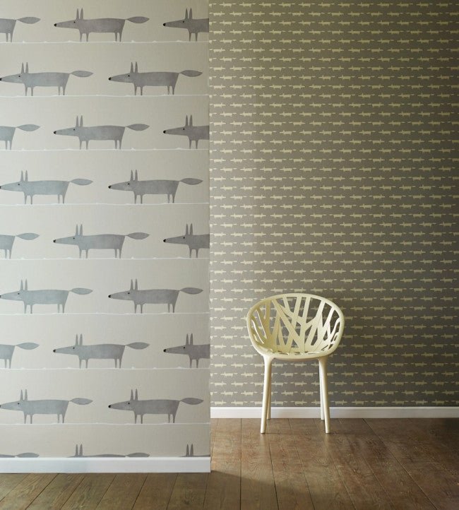 Mr Fox Wallpaper - Silver - 110844 - Scion