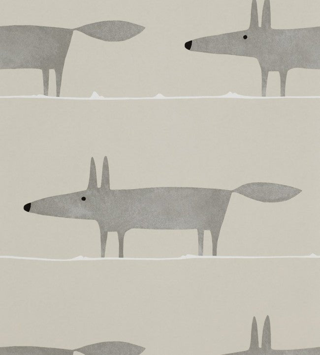 Mr Fox Wallpaper - Silver - 110844 - Scion