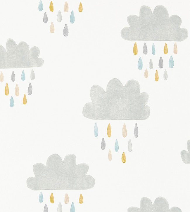 April Showers Wallpaper - Slate / Pickle / Paper - 111268 - Scion