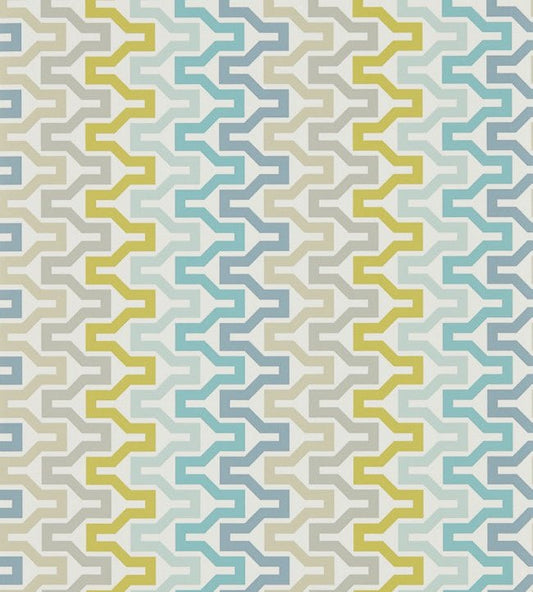 Sioux Wallpaper - Marine / Midnight / Kiwi - 111834 - Scion