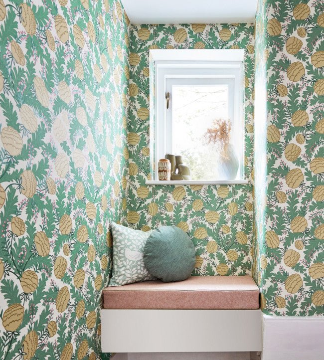 Cecilia Wallpaper - Sage / Buttercream - NART112796 - Scion