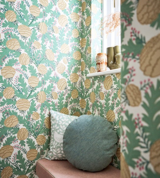 Cecilia Wallpaper - Sage / Buttercream - NART112796 - Scion