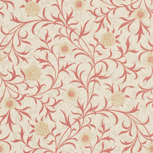 Scroll Wallpaper - Light Brick/Buff - Morris & Co - 210364 - Morris Wallpaper