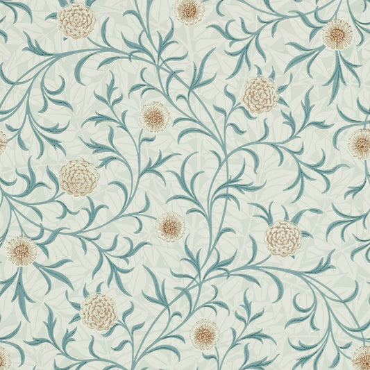 Scroll Wallpaper - Loden/Slate - Morris & Co - 210362 - Morris Wallpaper