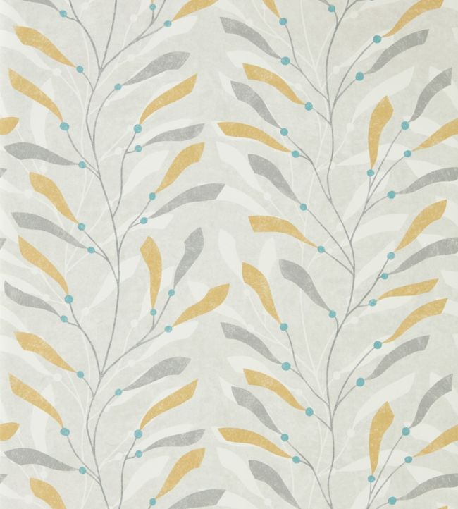 Sea Kelp Wallpaper - Ochre/Slate - DCOA216568 - Sanderson - Morris Wallpaper