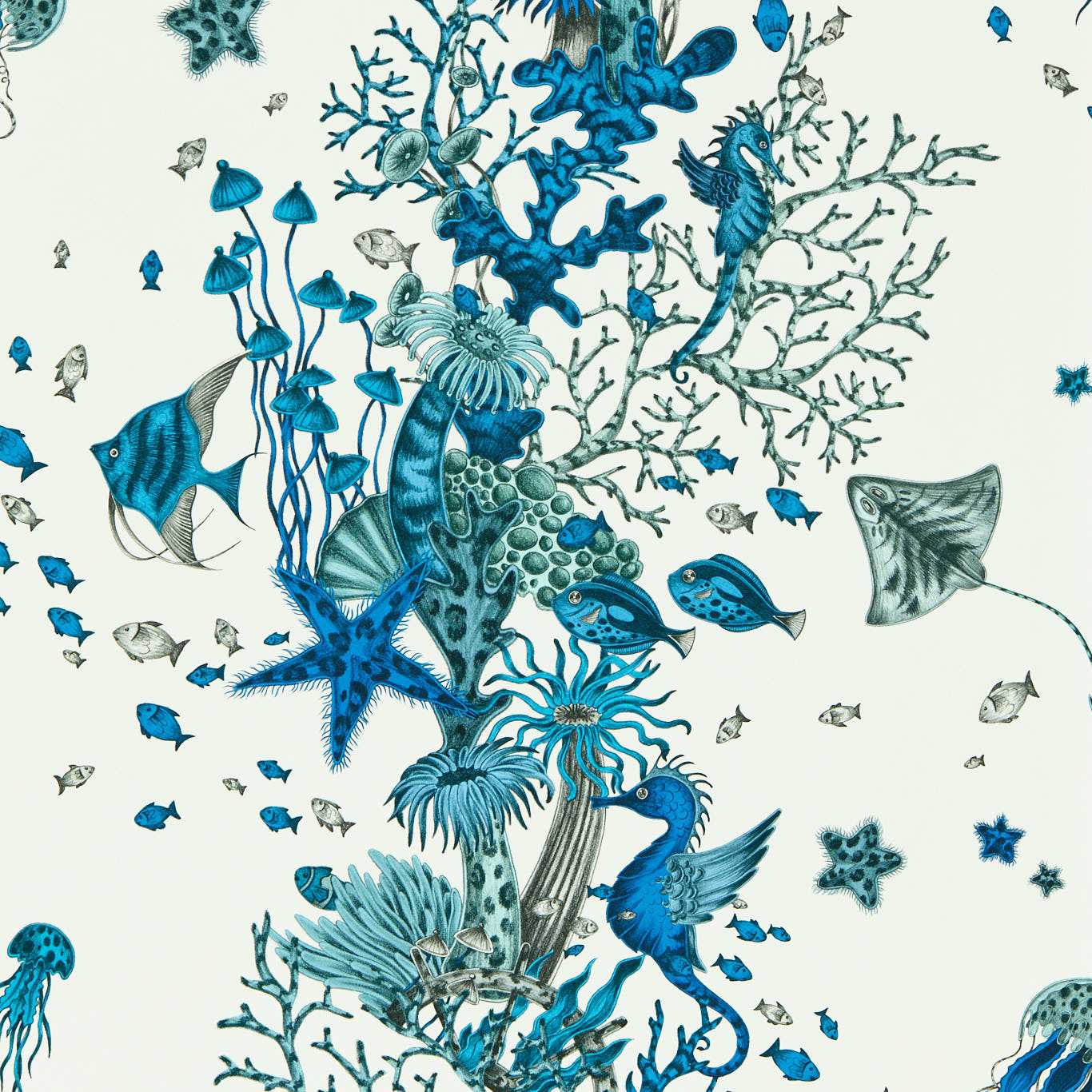 Seaforest Wallpaper - Blue - Clarke & Clarke - W0218/02 - Morris Wallpaper