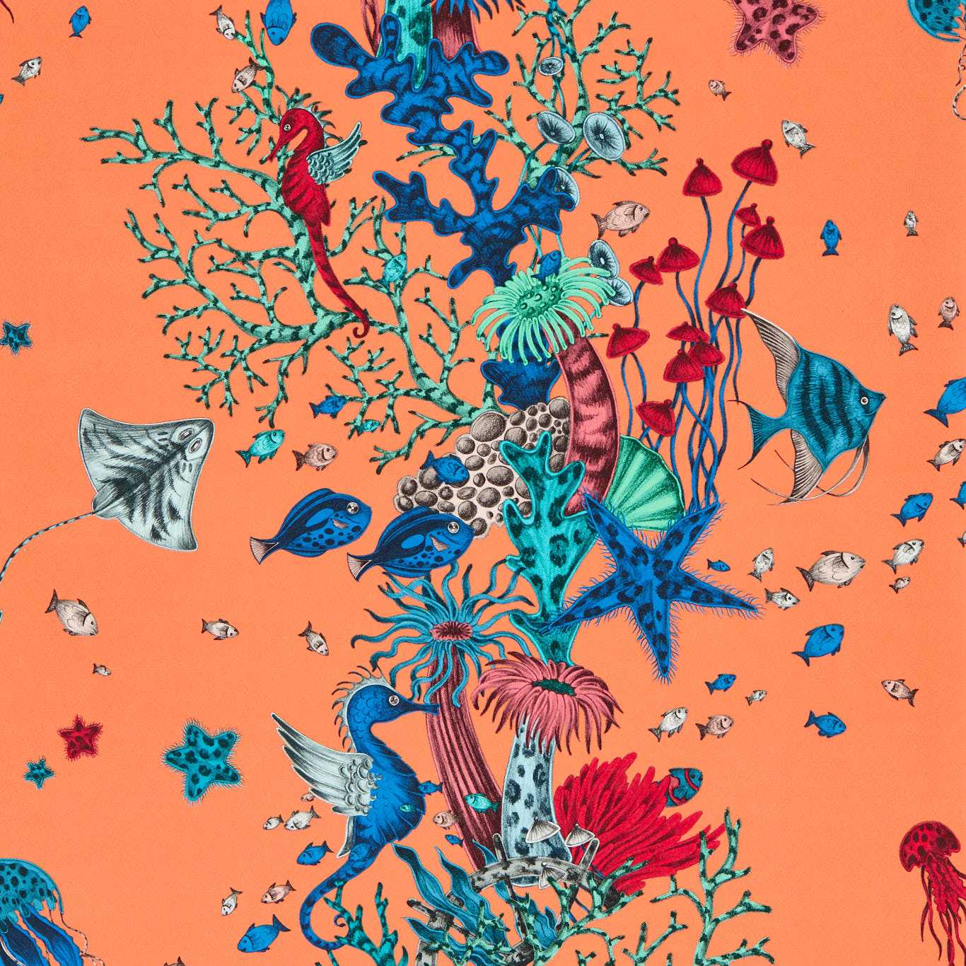 Seaforest Wallpaper - Peach - Clarke & Clarke - W0218/05 - Morris Wallpaper