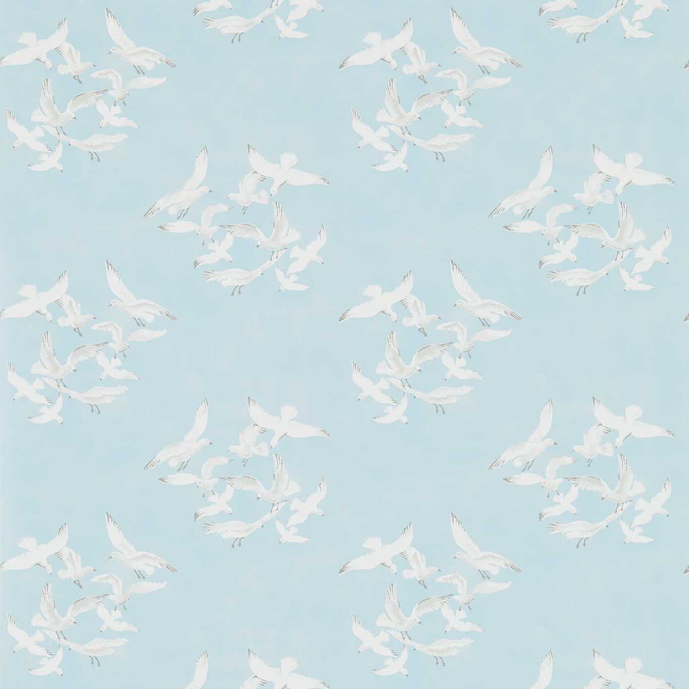 Seagulls Wallpaper - Blue - DVIN214585 - Sanderson - One Sixty - Morris Wallpaper