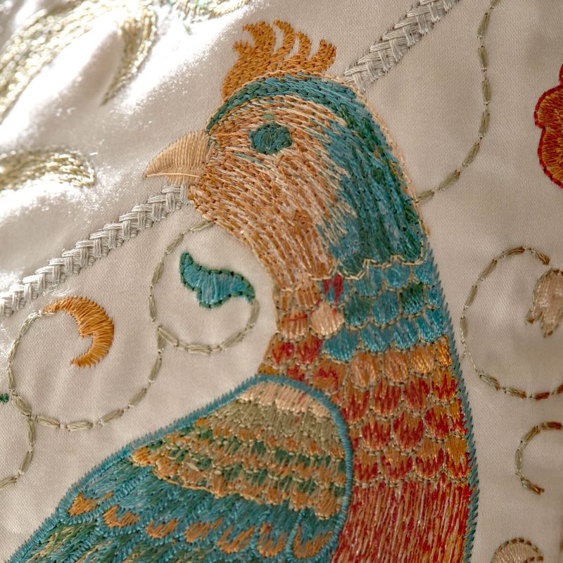 Seasons By May Embroidery Fabric - Sea Glass/Brick - Morris & Co - 236826 - Premier Wallcovering