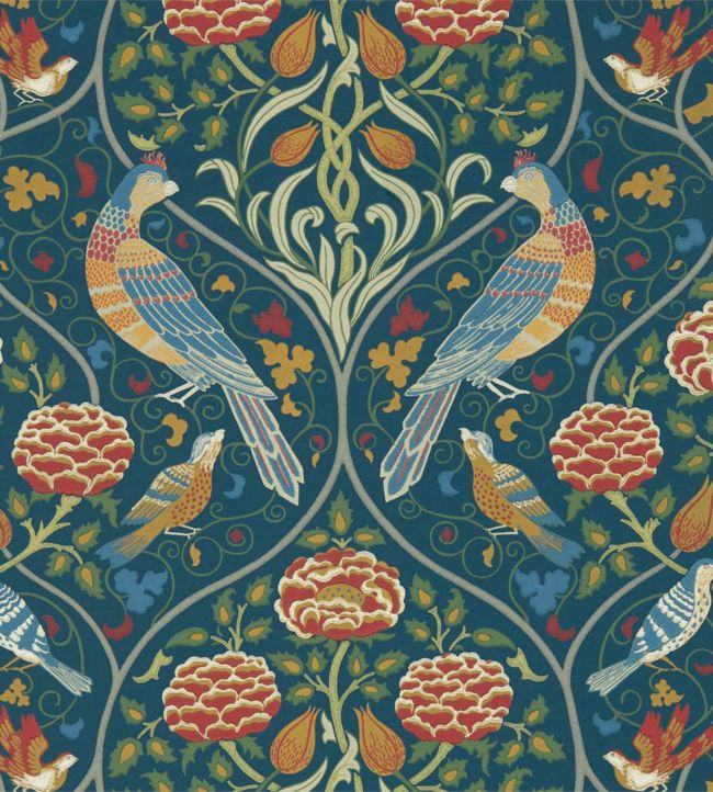 Seasons By May Wallpaper - Indigo - DMSW216686 - Morris & Co - Morris Wallpaper