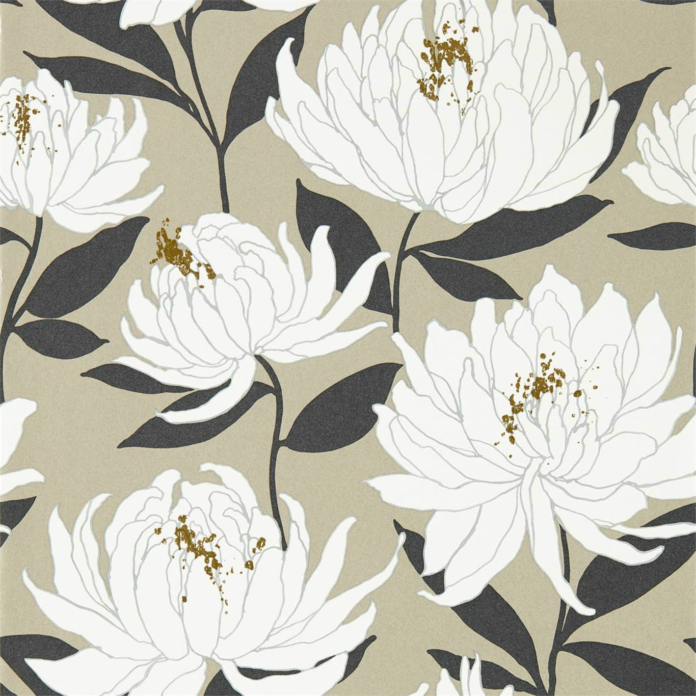 Sebal Wallpaper - Platinum/Ebony - Harlequin - HSAW112130 - Morris Wallpaper
