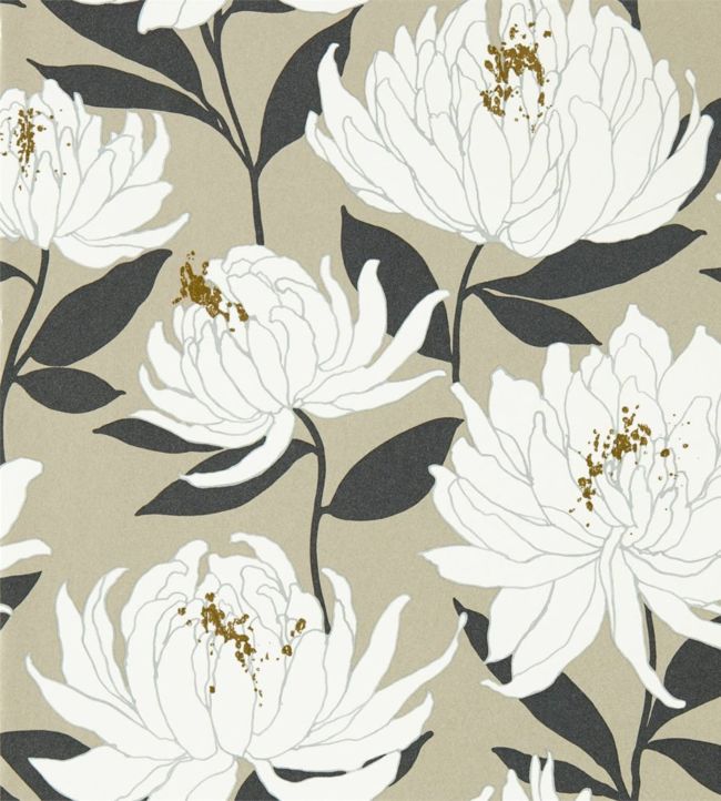 Sebal Wallpaper - Platinum/Ebony - HSAW112130 - Harlequin - Morris Wallpaper