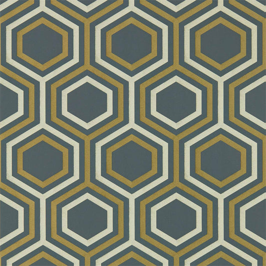 Selo Wallpaper - Ebony/Gold - Harlequin - HSAW112149 - Morris Wallpaper
