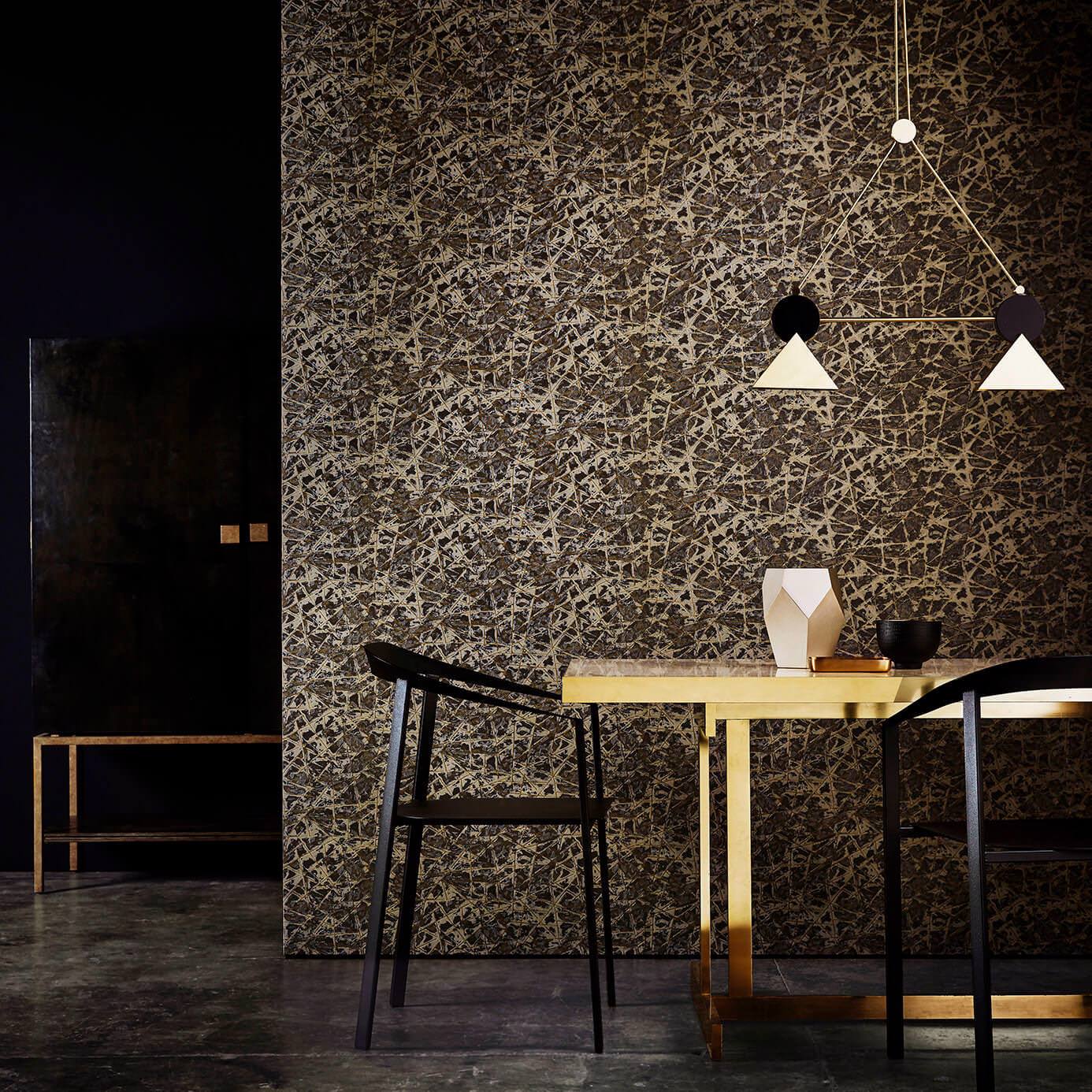Shatter Wallpaper - Gold/Zinc - Harlequin - EANV111851 - Morris Wallpaper