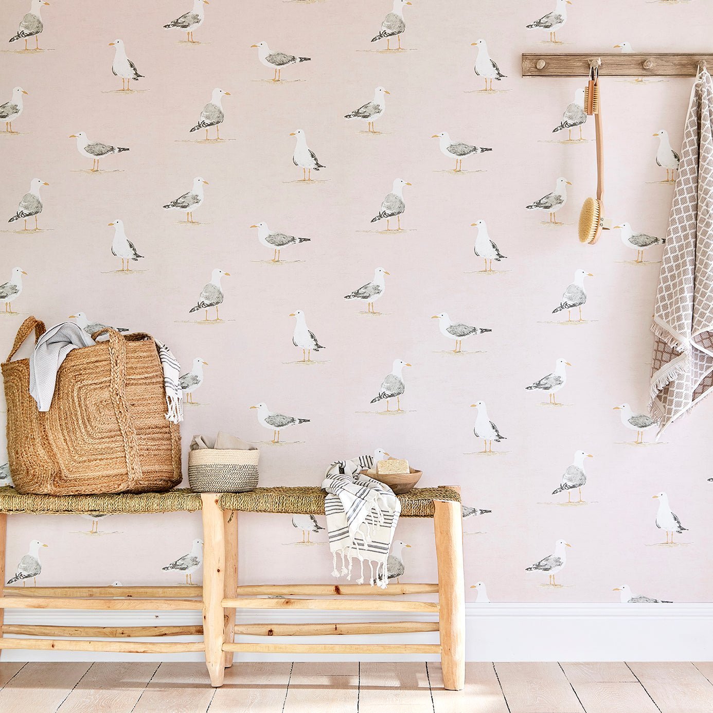Shore Birds Wallpaper - Blush - Sanderson - DCOA216562