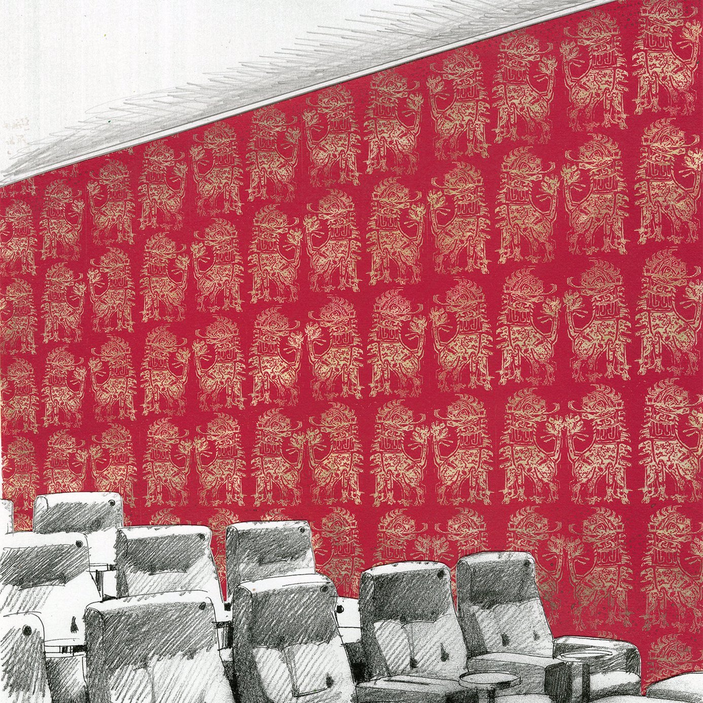 Sicilian Lion Wallpaper - Serpentine/Gold - ZPLW312977 - Zoffany - Morris Wallpaper