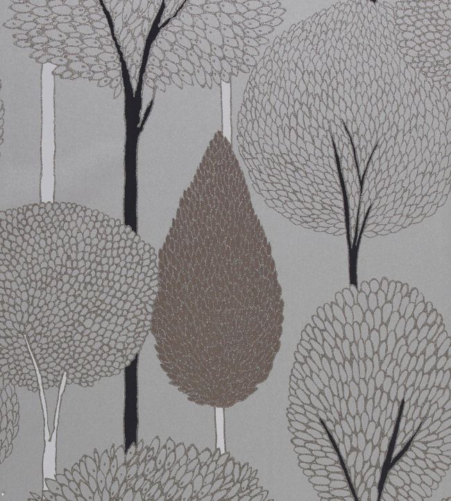 Silhouette Wallpaper - Silver And Pearlesant Greys - HJO60116 - Harlequin - Morris Wallpaper