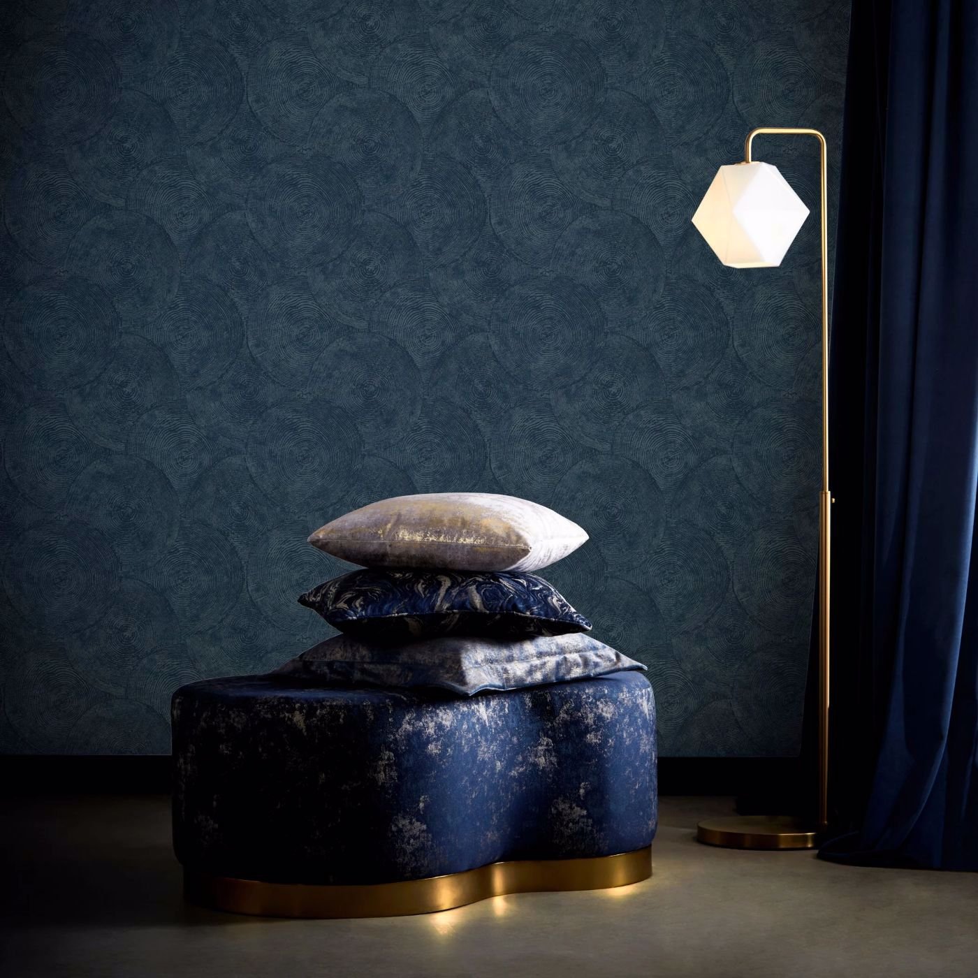 Silvan Wallpaper - Midnight - Clarke & Clarke - W0209/03 - Morris Wallpaper