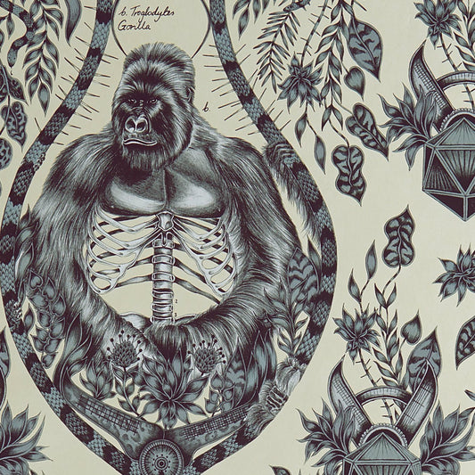 Silverback Wallpaper - Gold - Clarke & Clarke - W0120/02 - Morris Wallpaper