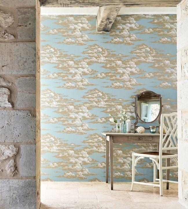 Silvi Clouds Wallpaper - Sky - DYSI216599 - Sanderson - Morris Wallpaper