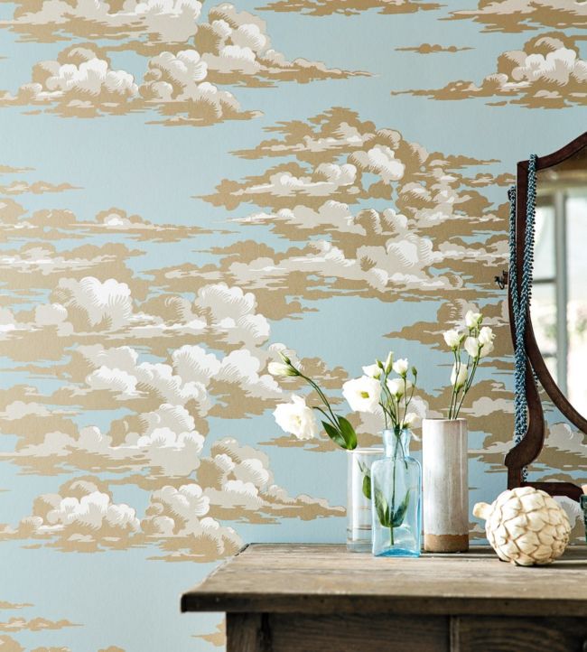 Silvi Clouds Wallpaper - Sky - DYSI216599 - Sanderson - Morris Wallpaper