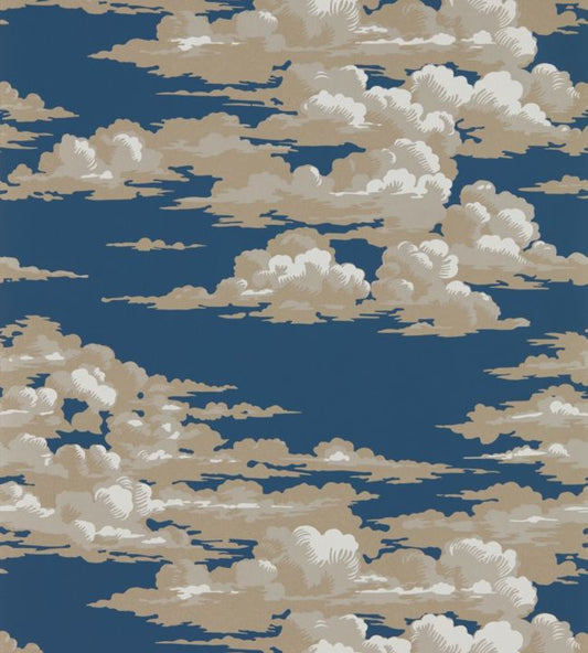 Silvi Clouds Wallpaper - Yacht Blue - DYSI216602 - Sanderson - Morris Wallpaper