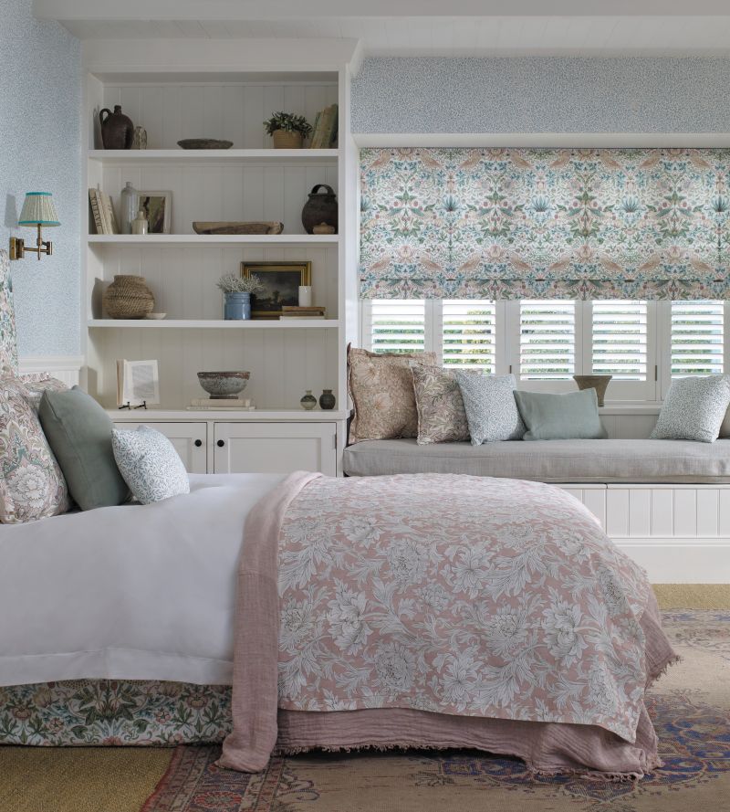 Simply Strawberry Thief Fabric - Indian Red - Morris & Co - 226915 - Premier Wallcovering